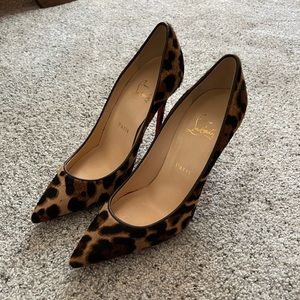 Sold Christian Louboutin pony hair leopard pumps